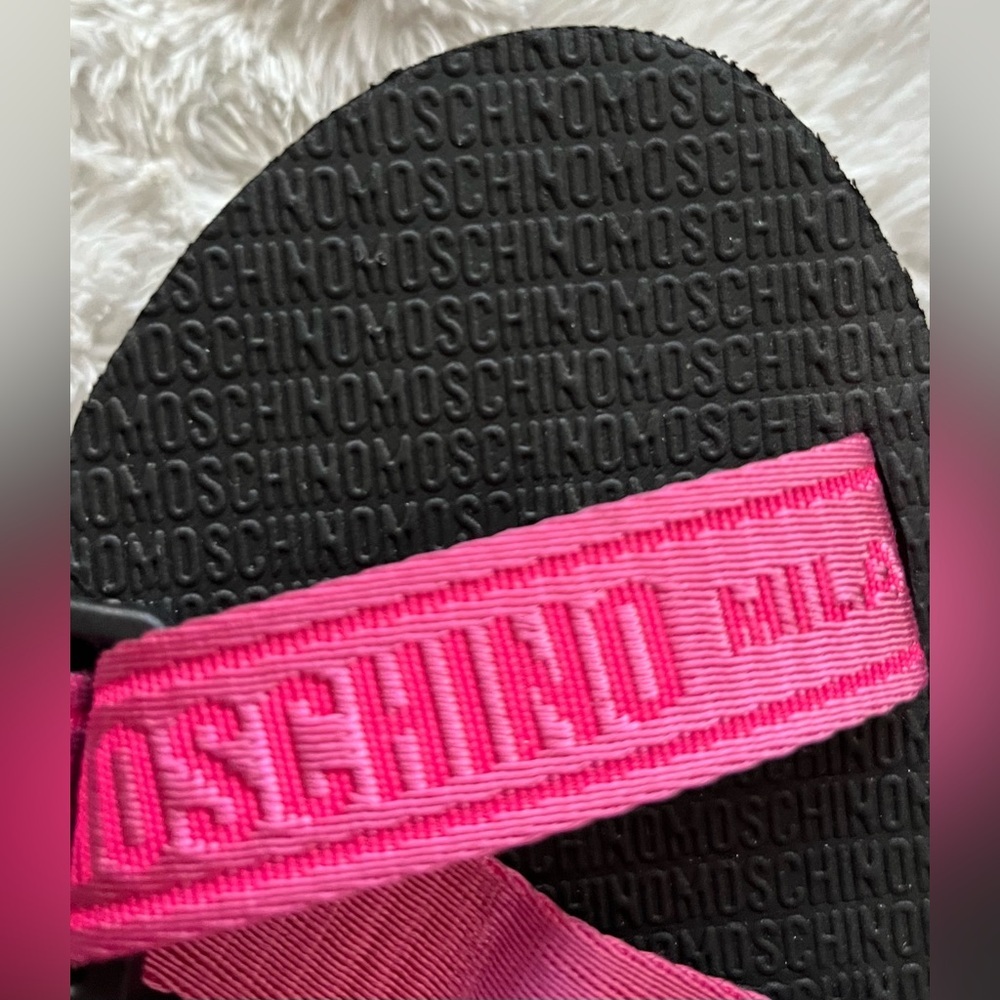 16145766 Moschino Logo Strap Platform Sandals Women’s size 39/8.5 Authenticated - Picture 5 of 10